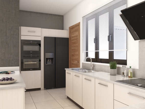 3D_Pte. Aux Cannoniers Apartments_Kitchen_Type 1-v02